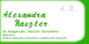 alexandra maszler business card